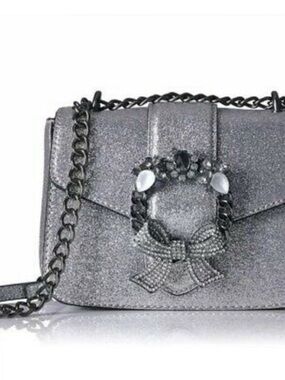 Aldo Women's Metallic Silver Embellished Crossbody Bag